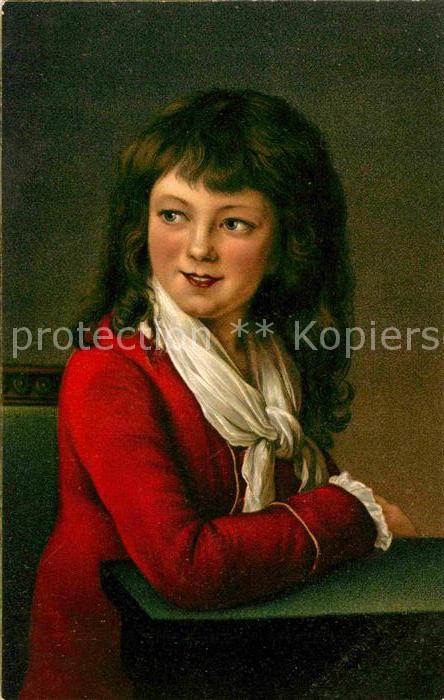 Kuenstlerkarte Le Brun Portrait of a Boy in red