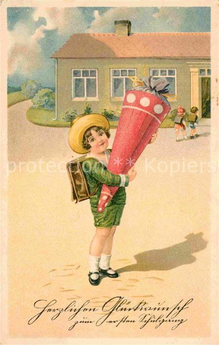 Schule School Ecole Escuela Scuola-- Kind Schultüte Schulgang Einschulung Li