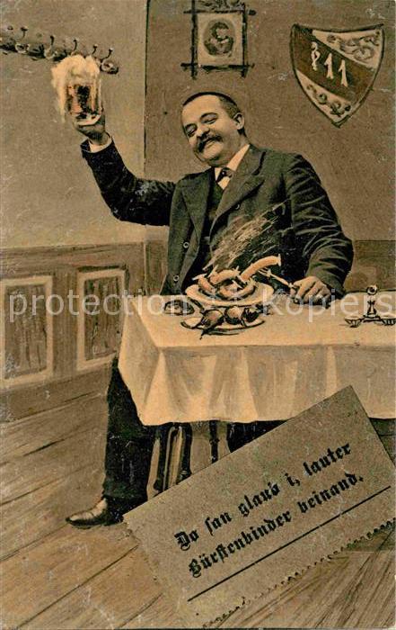 Bier Mann Wurst Wappen Bürstenbinder