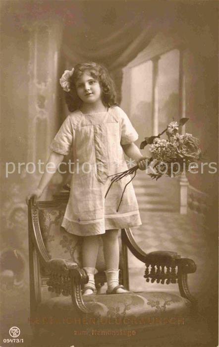 Foto PMB Nr. 05473/1 Glückwunsch Namenstag Kind Blum