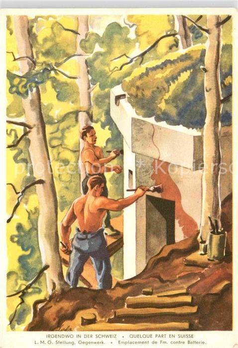 Militaria Schweiz Kuenstlerkarte