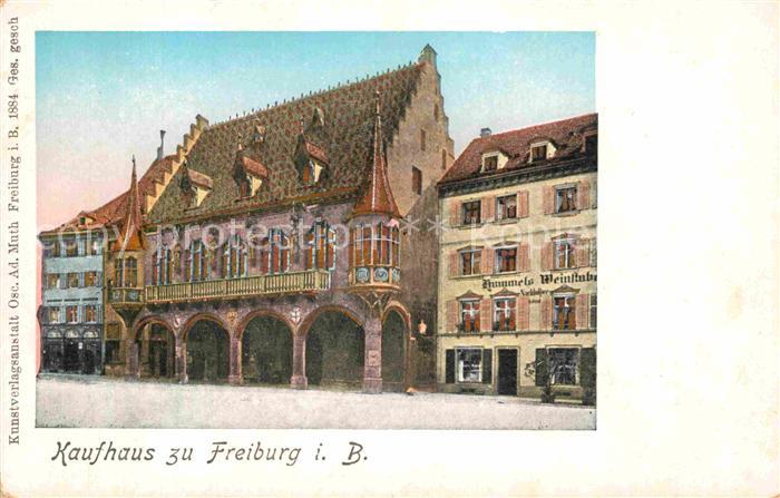 Goldfensterkarte Nr. 1884 Kaufhaus Freiburg im Breisgau