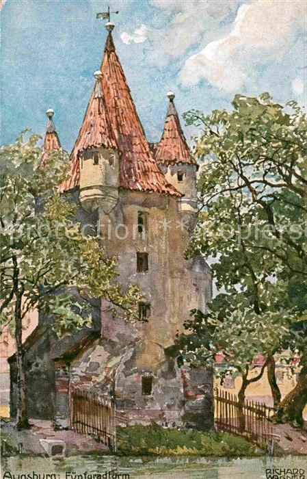 Wagner Richard Kuenstler Augsburg Fuenfgradturm