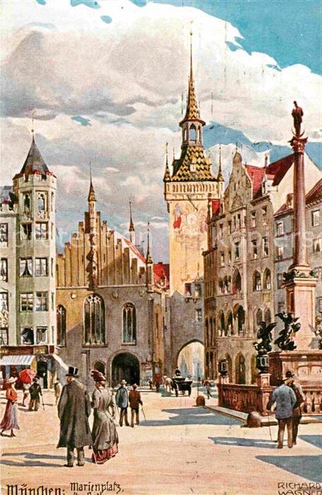 Wagner Richard Kuenstler Muenchen Marienplatz Altes Rathaus
