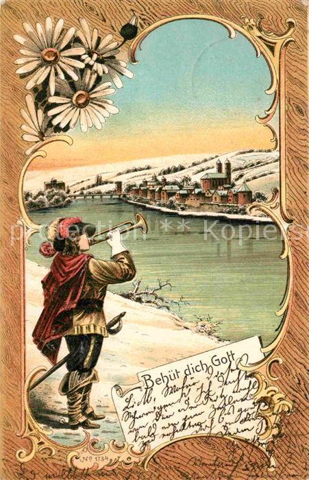 Trompeter Scheffel Litho Bad Saeckingen