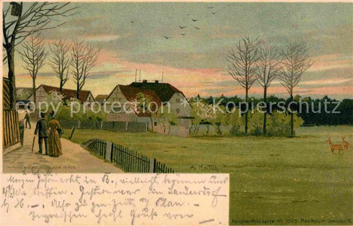 Mailick Spaziergang Sonnenuntergang Litho