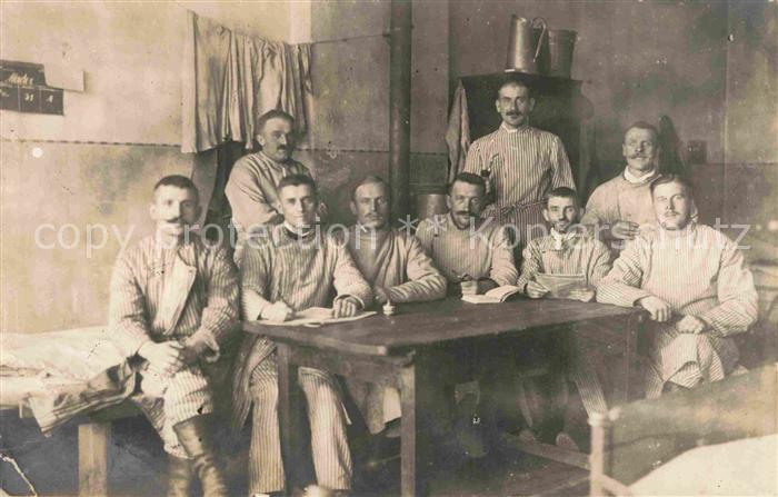 Militaria Lazarett WK1 Gruppenfoto
