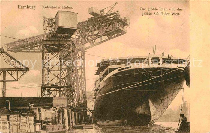 Schiffe Ships Navires Hamburg Kuhwärder Hafen Kran