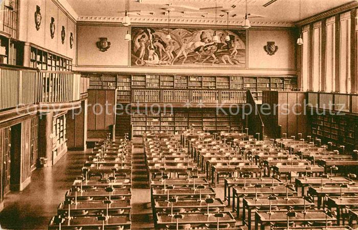 Bibliothek Library Deutsche Buecherei Lesesaal Gemaelde Brunnen der Kraft
