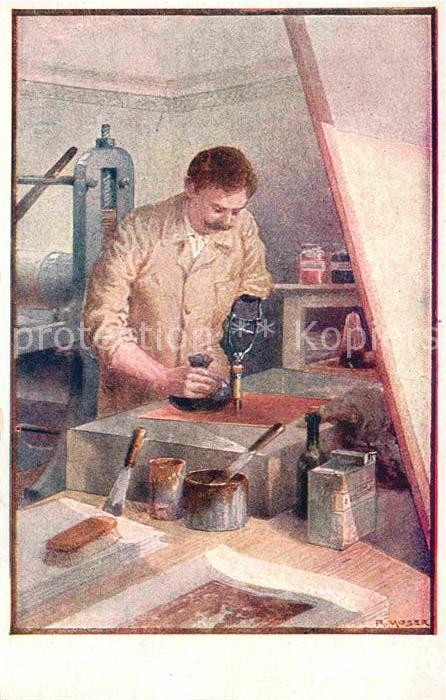 Druckerei Kupfendrucker Invalidenschule R. Moser