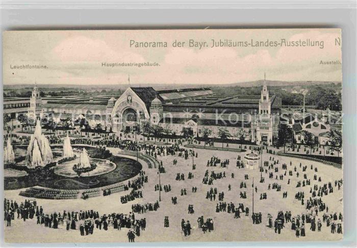 Ausstellung Bayr Landes Nuernberg 1906 Hauptindustriegebäude Leuchtfontaine