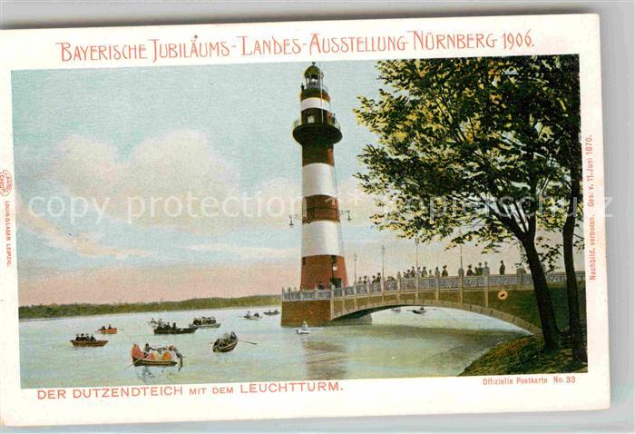 Ausstellung Bayr Landes Nuernberg 1906 Dutzendteich Leuchtturm
