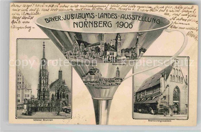 Ausstellung Bayr Landes Nuernberg 1906 Haupteingang Hauptindustrie-Gebäude Bra