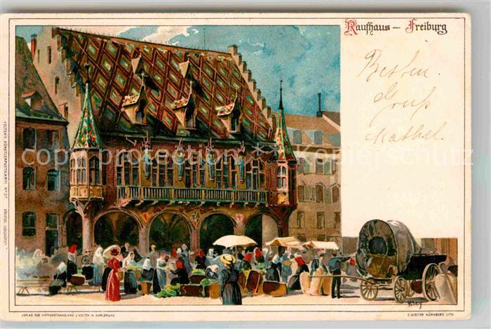 Kley Freiburg im Breisgau Kaufhaus Markt Litho