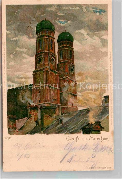 Kley Muenchen Frauenkirche Litho