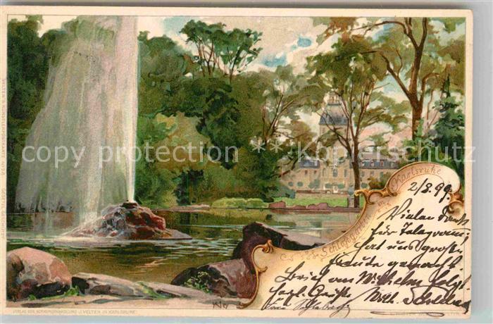 Kley Karlsruhe Schlossgarten Litho