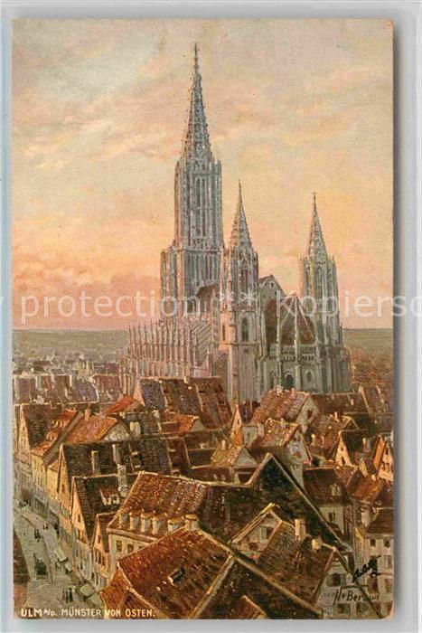 Verlag Tucks Oilette Nr. 2007 Ulm Muenster von Osten N. Beraud