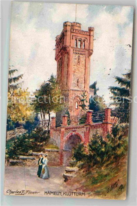 Verlag Tucks Oilette Nr. 696 Hameln Kluetturm Charles E- Flower