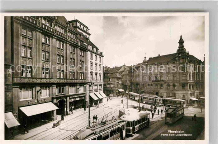 Strassenbahn Pforzheim Partie beim Leopoldsplatz