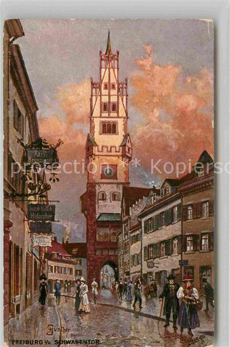 Verlag Tucks Oilette Nr. 747 Freiburg im Breisgau Schwabentor J. Guenther