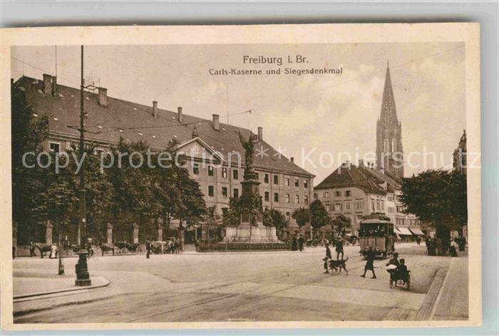 Strassenbahn Freiburg im Breisgau Carls-Kaserne Siegesdenkmal