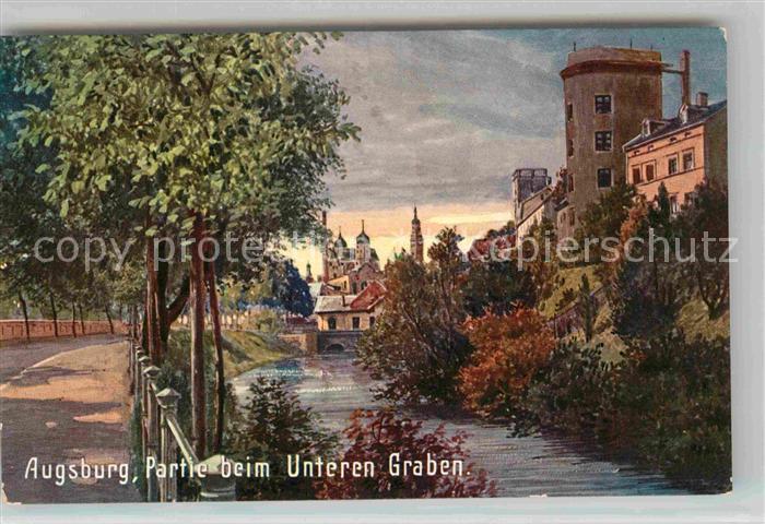 Verlag Wiedemann WIRO Nr. 2146 A Augsburg Partie beim Unteren Graben