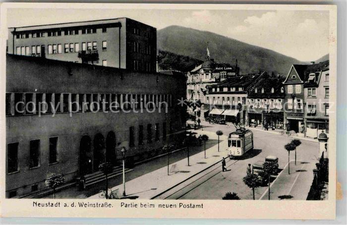 Strassenbahn Neustadt Weinstrasse Postamt Hotel Lamm