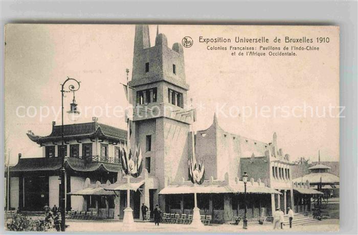 Exposition Universelle Bruxelles 1910 Colonies Francaises Pavillons Indo-Chin