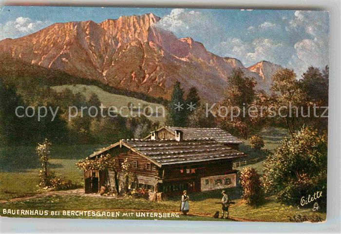 Verlag Tucks Oilette Nr. 624 B Bauernhaus Berchtesgaden Untersbe