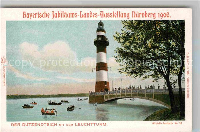 Ausstellung Bayr Landes Nuernberg 1906 Dutzendteich Leuchtturm
