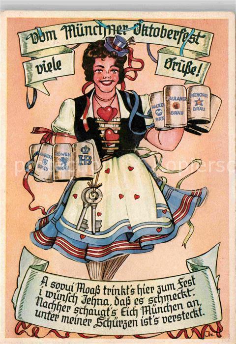 Oktoberfest München Kellnerin Bierkrüge