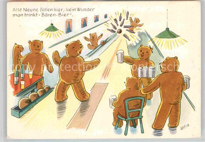 Vermenschlicht Bären Bowling Bowlingbahn Bären-Brauere