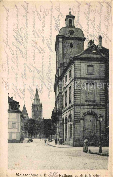 Weissenburg Elsass Rathaus Stiftskirche