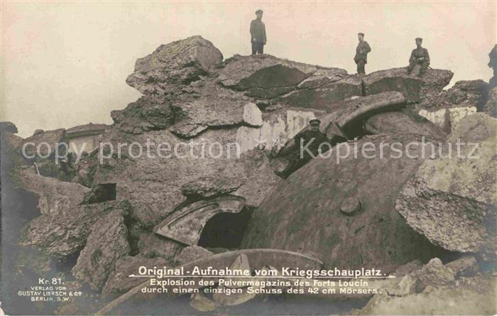Loucin Explosion des Pulvermagazins Fort Loucin Kriegsschauplatz