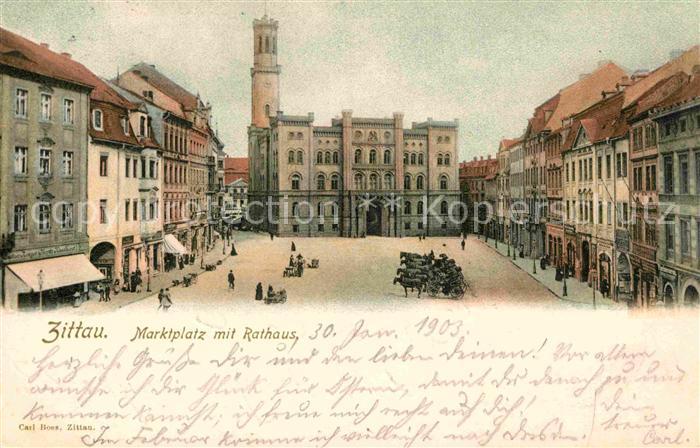 Zittau Marktplatz Rathaus