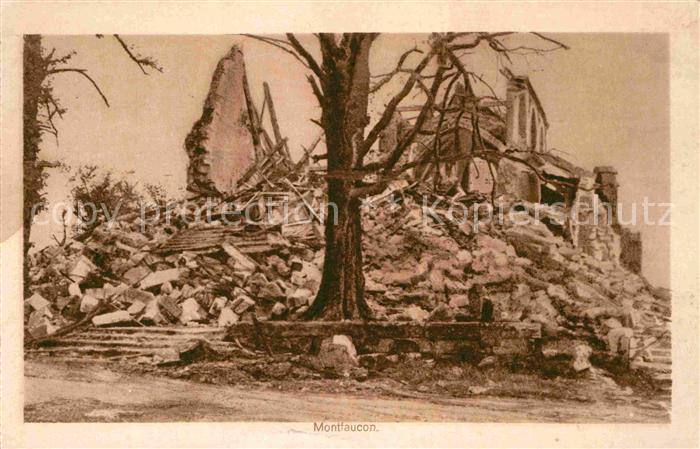 Montfaucon-d Argonne WK1 Zerstörtes Dorf