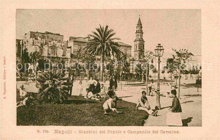 Napoli Neapel Giardini del Popolo e Campanile del Car