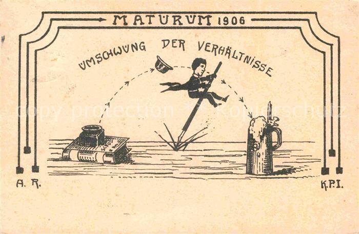 Darmstadt Maturum 1906 Karikatur