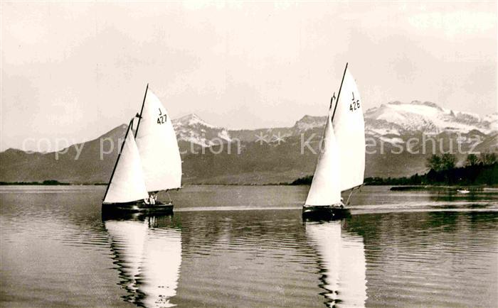 Segelboote Segel-Sport Chiemsee Kampenwand