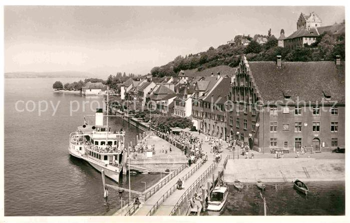 Dampfer Seitenrad Meersburg Bodensee Hafen