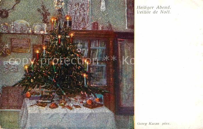 Kuenstlerkarte Georg Karan Weihnachten Weihnachtsbaum