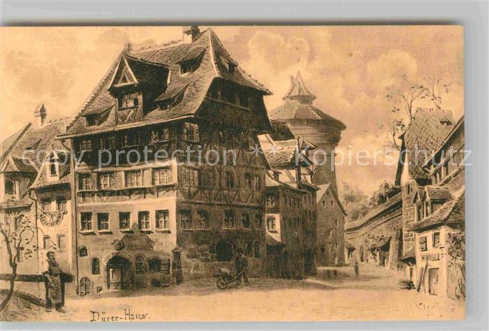 Kuenstlerkarte Otto Wiegk Nürnberg Dürerhaus