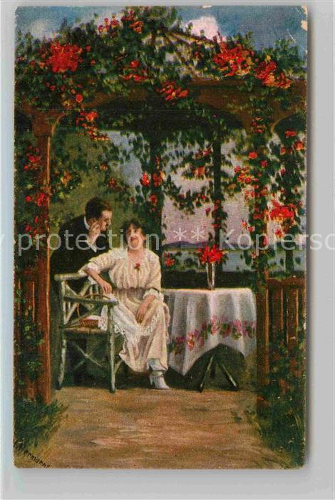 Kuenstlerkarte Heinrich Hermanns Liebesgeplauder Nr. 6