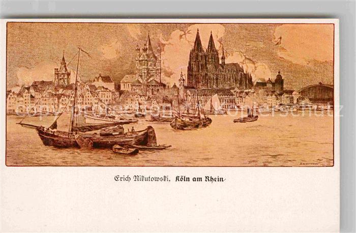 Kuenstlerkarte Erich Nikutowski Köln am Rhein