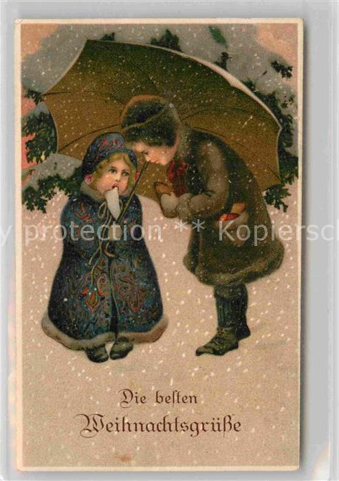 Weihnachten Kinder Wintermode Regenschirm Litho