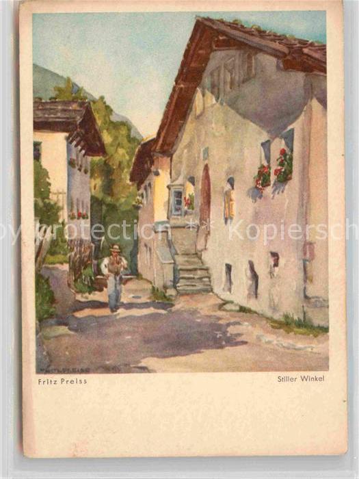 Kuenstlerkarte Fritz Preiss Stiller Winkel