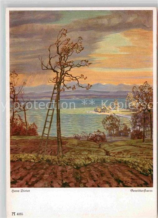 Verlag Ackermann Kuenstlerpostkarte Nr. 4035 Hans Dieter Gewittersturm