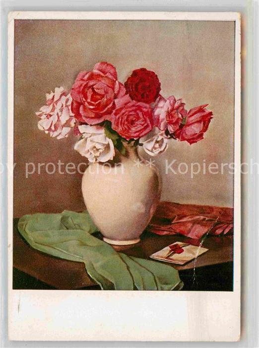 Kuenstlerkarte Franz Aumer Rosen