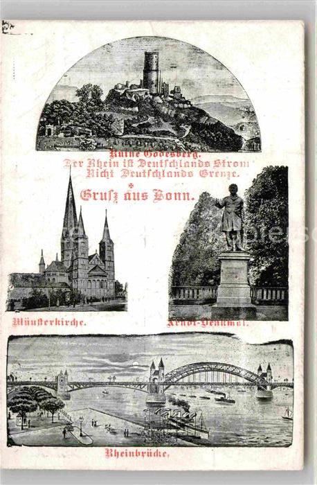 Bonn Rhein Ruine Godesburg Muensterkirche Arndt Denkmal Rheinbruecke