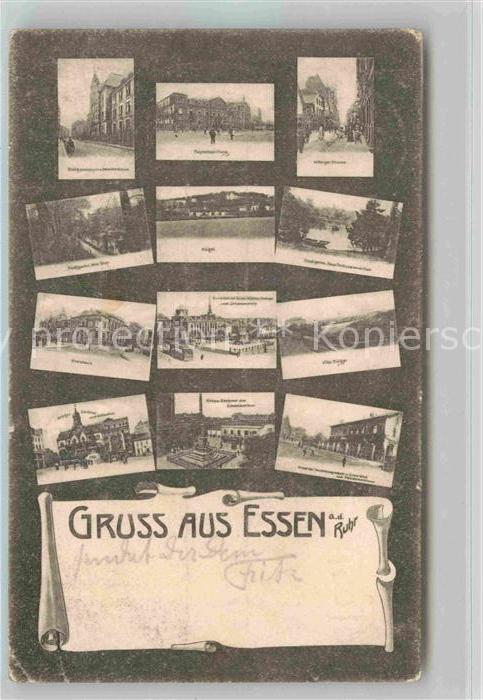 Essen Ruhr Realgymnasium Huyssenstiftung Burgplatz Kaiser Wilhelm Denkmal